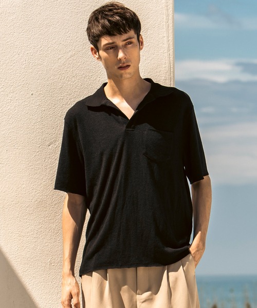 AKM Contemporary (Aikeiemu Contemporary) дроп-нит open collar кардиган (Drop Knit Open Collar Shirt)