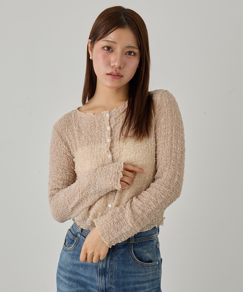 MAGASIN DE MODE Chou Chou（マガジンデモードシュシュ）の「【MAGASIN DE MODE Chou Chou】シアーブラウス SNF（シャツ/ブラウス・レディース・ブラウン/ブラック/アイボリー・FREE）」の3枚目の写真