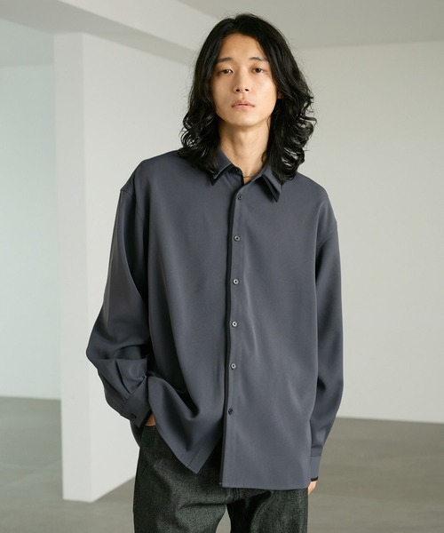 RAGEBLUE(レイジブルー)の「COLLAR LAYERED SHIRTS/襟レイヤードシャツ(シャツ/ブラウス・メンズ・ホワイト/グレー・MEDIUM/LARGE)」の1枚目の写真