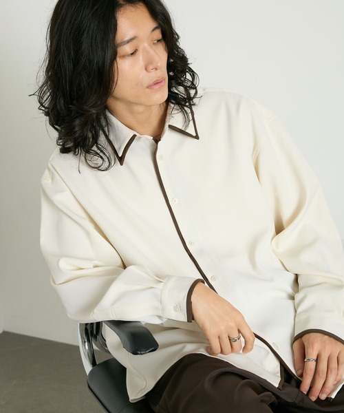 RAGEBLUE(レイジブルー)の「COLLAR LAYERED SHIRTS/襟レイヤードシャツ(シャツ/ブラウス・メンズ・ホワイト/グレー・MEDIUM/LARGE)」の11枚目の写真