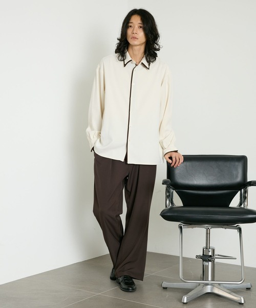 RAGEBLUE(レイジブルー)の「COLLAR LAYERED SHIRTS/襟レイヤードシャツ(シャツ/ブラウス・メンズ・ホワイト/グレー・MEDIUM/LARGE)」の6枚目の写真