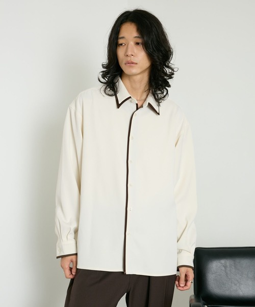 RAGEBLUE(レイジブルー)の「COLLAR LAYERED SHIRTS/襟レイヤードシャツ(シャツ/ブラウス・メンズ・ホワイト/グレー・MEDIUM/LARGE)」の7枚目の写真
