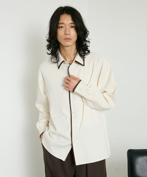 RAGEBLUE(レイジブルー)の「COLLAR LAYERED SHIRTS/襟レイヤードシャツ(シャツ/ブラウス・メンズ・ホワイト/グレー・MEDIUM/LARGE)」の8枚目の写真