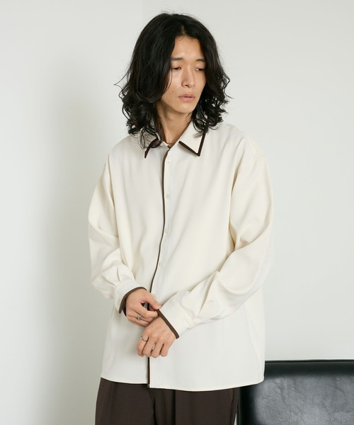 RAGEBLUE(レイジブルー)の「COLLAR LAYERED SHIRTS/襟レイヤードシャツ(シャツ/ブラウス・メンズ・ホワイト/グレー・MEDIUM/LARGE)」の9枚目の写真