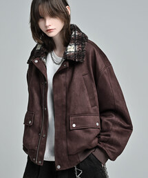 ADRER（アドラー）の「Brushed cloth × boa reversible short jacket / ブラッシュドクロス × ボア リバーシブル ショートジャケット（ブルゾン）」