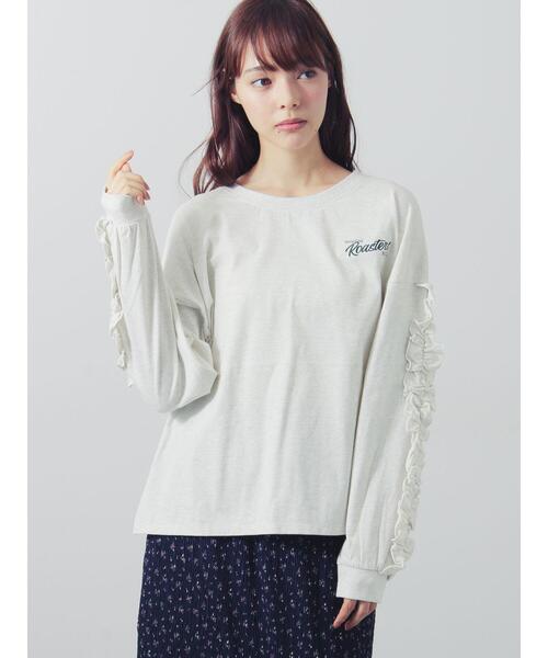 Samansa Mos2(サマンサ モスモス)の「袖タテフリルロンT(Tシャツ/カットソー・レディース・チャコールグレー/グレー/グリーン・F)」の8枚目の写真