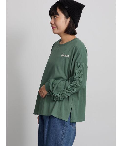 Samansa Mos2(サマンサ モスモス)の「袖タテフリルロンT(Tシャツ/カットソー・レディース・チャコールグレー/グレー/グリーン・F)」の19枚目の写真