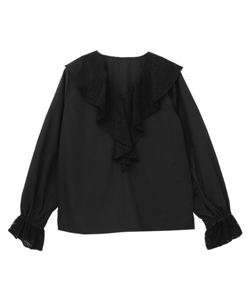 Pierrot(ピエロ)の「レースドッキングブラウス(シャツ/ブラウス・レディース・オフホワイト/ブラック・L/M)」の15枚目の写真