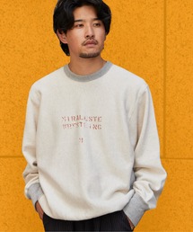orSlow（オアスロウ）の「orSlow/オアスロウ HVYWT CROSS GRAIN SIDE RIB 2TONE SWT ヘビーウェイト クロスグレイン サイドリブ ツートン スウェット 配色リブ バイカラー フロントプリント 裏起毛 クルーネック メンズ レディース 2026年 秋 秋服 冬 冬服（スウェット）」