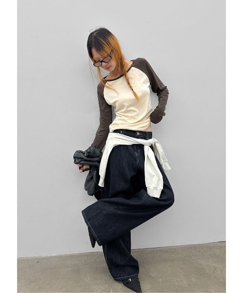 BLACKUP（ブラックアップ）の「[MADE] オデリーノンウォッシュワイドデニム（デニムパンツ・レディース・ダークブルー・SMALL/LARGE/MEDIUM）」の13枚目の写真