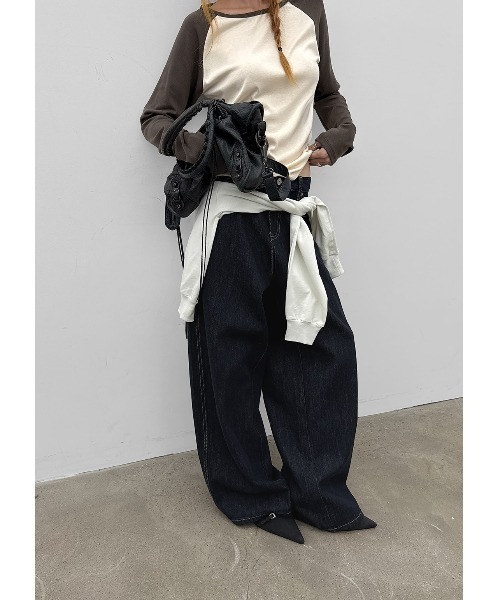 BLACKUP（ブラックアップ）の「[MADE] オデリーノンウォッシュワイドデニム（デニムパンツ・レディース・ダークブルー・SMALL/LARGE/MEDIUM）」の14枚目の写真