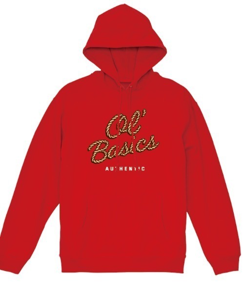 Ol' Basics(オールベーシックス)の「Ol' Basics(オール・ベーシックス) プルパーカー スウェット ロープロゴ プリント 裏毛 トップス メンズ ユニセックス(パーカー・メンズ・インディゴブルー/ミックスグレー/レッド/ホワイト・M/L/XL)」の1枚目の写真