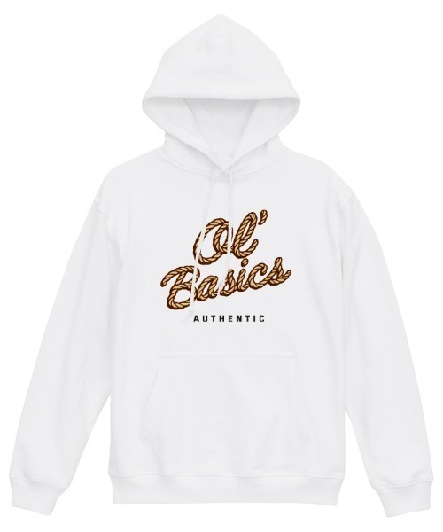 Ol' Basics(オールベーシックス)の「Ol' Basics(オール・ベーシックス) プルパーカー スウェット ロープロゴ プリント 裏毛 トップス メンズ ユニセックス(パーカー・メンズ・インディゴブルー/ミックスグレー/レッド/ホワイト・M/L/XL)」の2枚目の写真