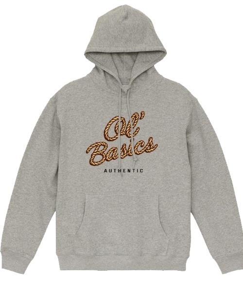 Ol' Basics(オールベーシックス)の「Ol' Basics(オール・ベーシックス) プルパーカー スウェット ロープロゴ プリント 裏毛 トップス メンズ ユニセックス(パーカー・メンズ・インディゴブルー/ミックスグレー/レッド/ホワイト・M/L/XL)」の3枚目の写真