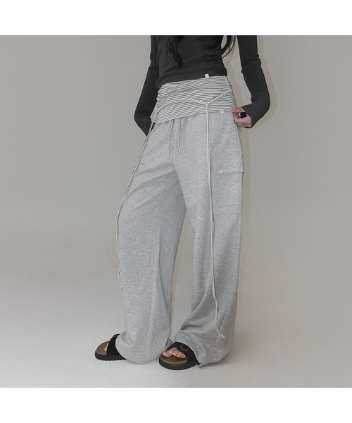 TWEE(トゥウィー)の「ロヒン 2WAY カーゴ バンディング ロングパンツ(その他パンツ・レディース・チャコールグレー/ブラック・FREE)」の1枚目の写真
