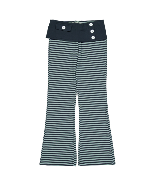 SETUP-EXE（セットアップイーエックスイー）の「SKULL LOGO STRIPE フレアパンツ / ミント（その他パンツ・レディース・その他・SMALL/MEDIUM）」の5枚目の写真