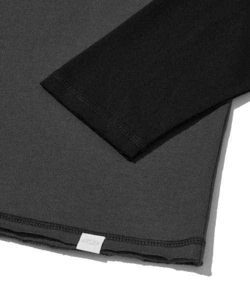 URBANDTYPE(アーバンディタイプ)の「ローエッジ ラグラン ロングスリーブ Tシャツ_チャコール(Tシャツ/カットソー・レディース・その他・SMALL/LARGE/MEDIUM/X-LARGE)」の4枚目の写真