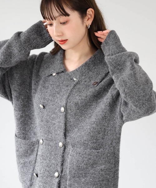 tiptop(ティップトップ)の「襟付きW釦カーディガン(カーディガン/ボレロ・レディース・ブラック/チャコールグレー・FREE)」の18枚目の写真