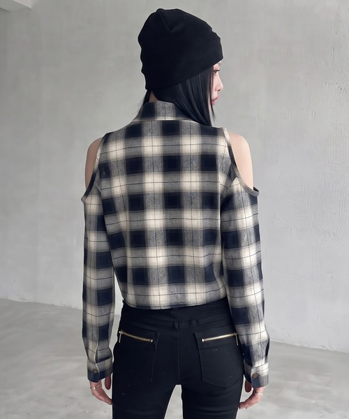 non-hedge(ノンヘッジ)の「肩開き前しばりチェックシャツ(シャツ/ブラウス・レディース・ブラウン/ブラック・FREE)」の20枚目の写真