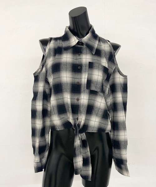 non-hedge(ノンヘッジ)の「肩開き前しばりチェックシャツ(シャツ/ブラウス・レディース・ブラウン/ブラック・FREE)」の22枚目の写真
