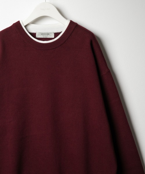 URBAN RESEARCH Sonny Label(アーバンリサーチサニーレーベル)の「スウェットライクニットプルオーバー(ニット/セーター・メンズ・ブラック/ブルー/バーガンディー/グレー・LARGE/MEDIUM)」の4枚目の写真