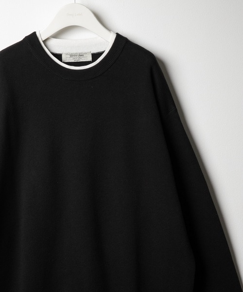 URBAN RESEARCH Sonny Label(アーバンリサーチサニーレーベル)の「スウェットライクニットプルオーバー(ニット/セーター・メンズ・ブラック/ブルー/バーガンディー/グレー・LARGE/MEDIUM)」の1枚目の写真