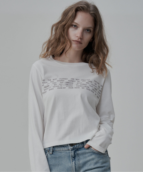 DEARMYDEER(ディアマイディア)の「ストーリーライン ロングスリーブTシャツ(ホワイト)(Tシャツ/カットソー・レディース・ホワイト・FREE)」の2枚目の写真