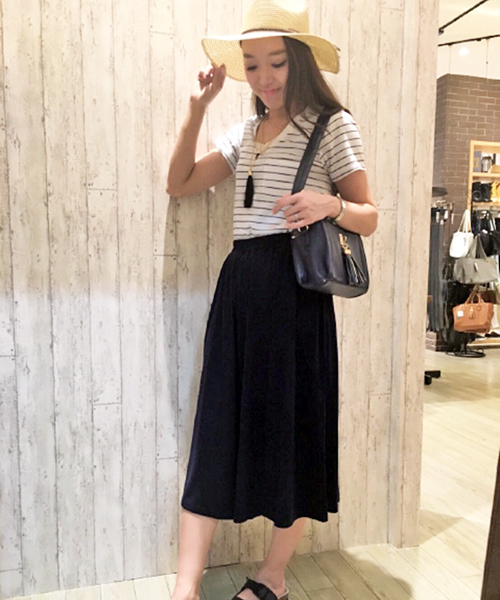 VENCEEXCHANGE（ヴァンスエクスチェンジ）の「カットスカンツ     （スカート・レディース・ブラック/ネイビー/オフホワイト/グレー・MEDIUM）」の4枚目の写真