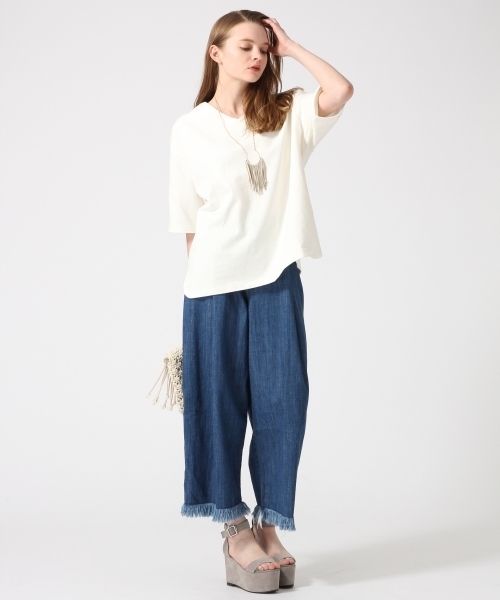 HARE（ハレ）の「ビッグVネックプルオーバー(HARE)（Tシャツ/カットソー・レディース・オフホワイト/グレー/オレンジ/グレー系その他・FREE）」の5枚目の写真