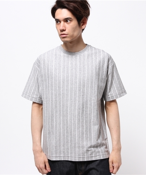 【LIFEWORK】W ストライプ 半袖 Tシャツ LIFEWORK】W ストライプ 半袖 Tシャツ (Life Work/Tシャツ