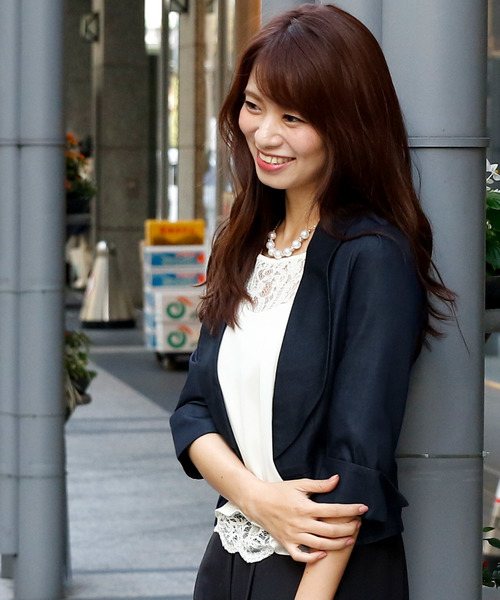 PourVous(プールヴー)の「バックリボン ショールカラー ジャケット 風 ボレロ 結婚式対応 オケージョン (ノーカラージャケット・レディース・ピンク/ブラック/ライトベージュ/インディゴブルー・L/M/S/XL/XXL)」の22枚目の写真