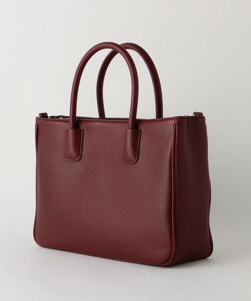 BEAUTY&YOUTH UNITED ARROWS（ビューティーアンドユースユナイテッドアローズ）の「BY ファーポンポン スクエアトートバッグ -2WAY-◆（トートバッグ・レディース・ブラック/ワインレッド・FREE）」の3枚目の写真