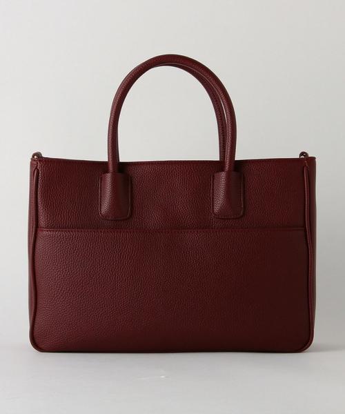 BEAUTY&YOUTH UNITED ARROWS（ビューティーアンドユースユナイテッドアローズ）の「BY ファーポンポン スクエアトートバッグ -2WAY-◆（トートバッグ・レディース・ブラック/ワインレッド・FREE）」の4枚目の写真