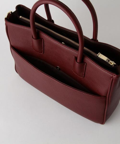 BEAUTY&YOUTH UNITED ARROWS（ビューティーアンドユースユナイテッドアローズ）の「BY ファーポンポン スクエアトートバッグ -2WAY-◆（トートバッグ・レディース・ブラック/ワインレッド・FREE）」の7枚目の写真