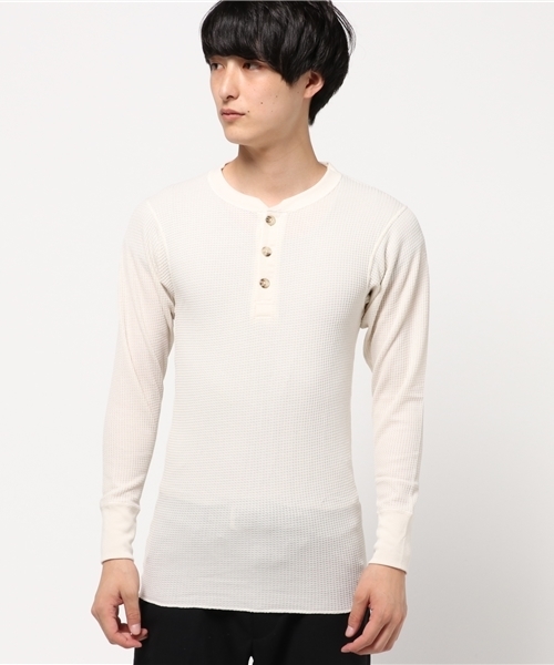 JEMORGAN（ジェーイーモーガン）の「【JEMORGAN】パックヘンリーネックワッフル（Tシャツ/カットソー・メンズ・ホワイト/グレー/カーキ/ブラック・LARGE/X-LARGE/MEDIUM）」の11枚目の写真