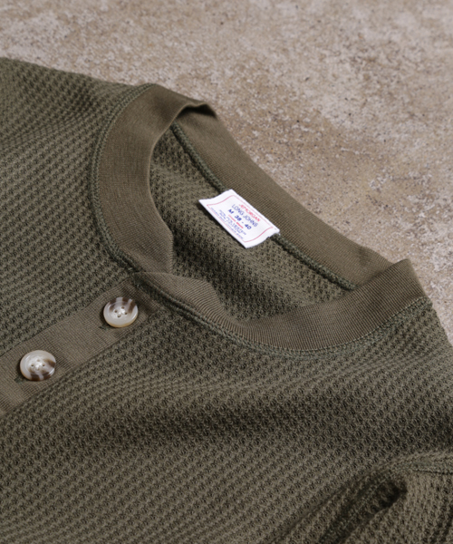 JEMORGAN（ジェーイーモーガン）の「【JEMORGAN】パックヘンリーネックワッフル（Tシャツ/カットソー・メンズ・ホワイト/グレー/カーキ/ブラック・LARGE/X-LARGE/MEDIUM）」の13枚目の写真