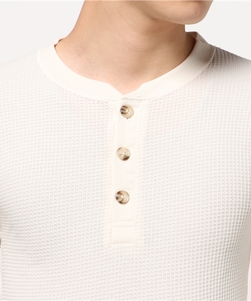 JEMORGAN（ジェーイーモーガン）の「【JEMORGAN】パックヘンリーネックワッフル（Tシャツ/カットソー・メンズ・ホワイト/グレー/カーキ/ブラック・LARGE/X-LARGE/MEDIUM）」の7枚目の写真