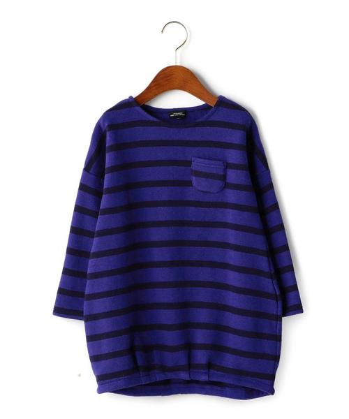 green label relaxing(グリーンレーベルリラクシング)の「ウラキモウ ボーダー コクーンワンピース○◆(ワンピース・キッズ・ホワイト/ネイビー・105cm/115cm/125cm/135cm/95cm)」の2枚目の写真