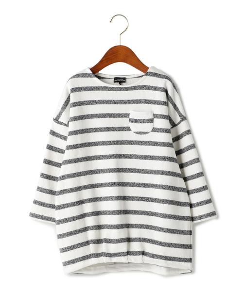 green label relaxing(グリーンレーベルリラクシング)の「ウラキモウ ボーダー コクーンワンピース○◆(ワンピース・キッズ・ホワイト/ネイビー・105cm/115cm/125cm/135cm/95cm)」の7枚目の写真