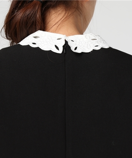 mysty woman（ミスティウーマン）の「レース襟付きAライン2wayワンピース（ワンピース・レディース・ライトグレー/ブラック/オフホワイト・FREE）」の9枚目の写真