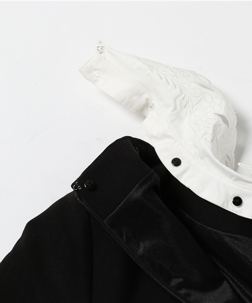 mysty woman（ミスティウーマン）の「レース襟付きAライン2wayワンピース（ワンピース・レディース・ライトグレー/ブラック/オフホワイト・FREE）」の12枚目の写真