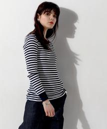 【美品】HYKE ハイク 定番 リブカットソー プルオーバー 白ネイビーボーダー UNITED ARROWS（ユナイテッドアローズ）の「＜HYKE（ハイク