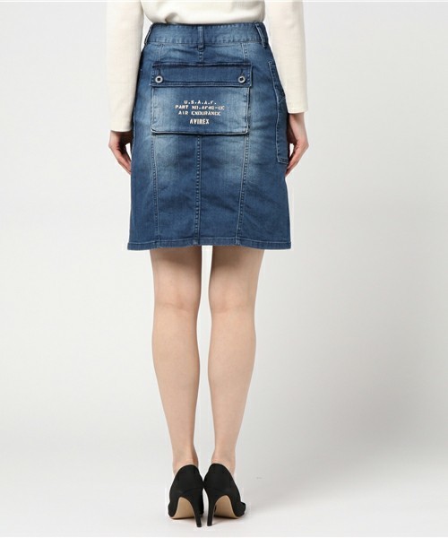 AVIREX（アヴィレックス）の「avirex/ アヴィレックス/ L-BACK POCKET SKIRT/ バックポケット スカート（スカート・レディース・ベージュ/インディゴブルー/オリーブ・SMALL/MEDIUM）」の3枚目の写真