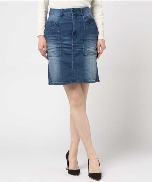 AVIREX（アヴィレックス）の「avirex/ アヴィレックス/ L-BACK POCKET SKIRT/ バックポケット スカート（スカート・レディース・ベージュ/インディゴブルー/オリーブ・SMALL/MEDIUM）」の13枚目の写真