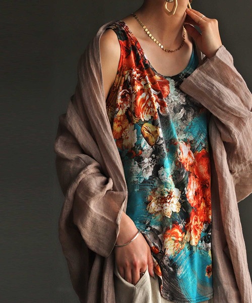 antiqua(アンティカ)の「フラワータンクトップ(タンクトップ・レディース・マルチ・M)」の6枚目の写真