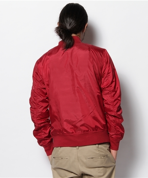 WEGO(ウィゴー)の「MA-1ナイロンブルゾン(ミリタリージャケット・メンズ・ブラック/ライトグレー/レッド・MEDIUM/LARGE)」の5枚目の写真