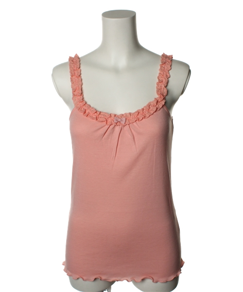 one after another NICE CLAUP（ワンアフターアナザーナイスクラップ）の「レース付きキャミ（キャミソール・レディース・ブラック/クリーム/グリーン/サーモンピンク/レッド系その他・FREE）」の5枚目の写真