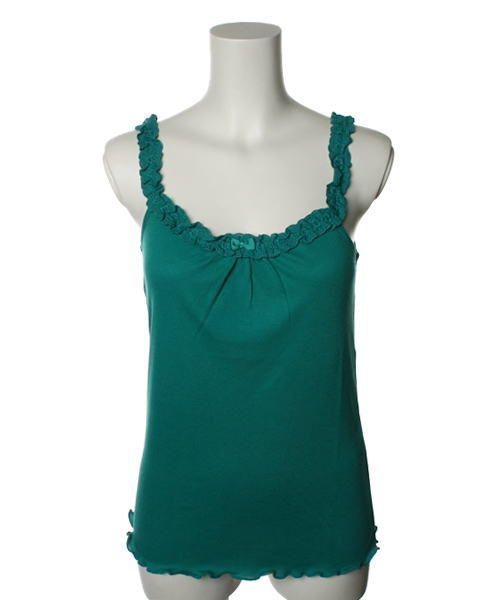 one after another NICE CLAUP（ワンアフターアナザーナイスクラップ）の「レース付きキャミ（キャミソール・レディース・ブラック/クリーム/グリーン/サーモンピンク/レッド系その他・FREE）」の4枚目の写真