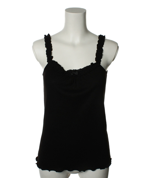 one after another NICE CLAUP（ワンアフターアナザーナイスクラップ）の「レース付きキャミ（キャミソール・レディース・ブラック/クリーム/グリーン/サーモンピンク/レッド系その他・FREE）」の2枚目の写真