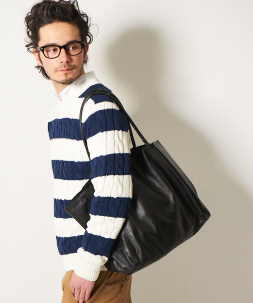 green label relaxing（グリーンレーベルリラクシング）の「レザー HORIZONTAL トートバッグ ◆（トートバッグ・メンズ・ブラック/ブラウン/ダークブラウン/レッド/ネイビー/オリーブ/コバルトブルー/ベージュ/オレンジ・フリー）」の16枚目の写真